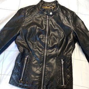 Black Vegan Leather Jacket XS